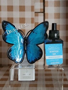 Bath & Body Works BUTTERFLY Nightlight Wallflower Plug 2PC Bundle